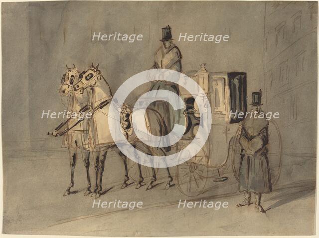 Carriage with Driver and Groom: Autumn. Creator: Constantin Guys.