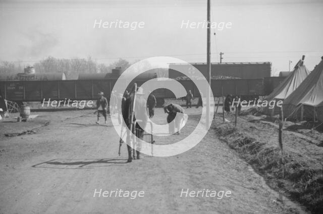 Possibly: Flood refugee encampment at Forrest City, Arkansas, ca. 1937. Creator: Walker Evans.