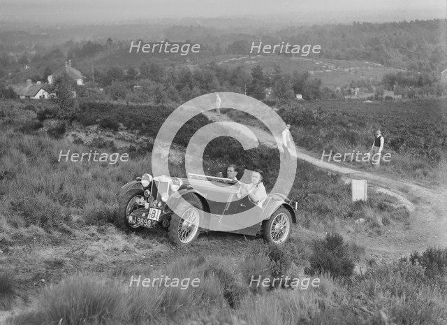 1936 MG PB of R Green taking part in the NWLMC Lawrence Cup Trial, 1937. Artist: Bill Brunell.