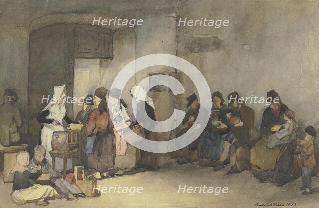 Feeding the poor, 1872. Creator: Rudolph Hirth.