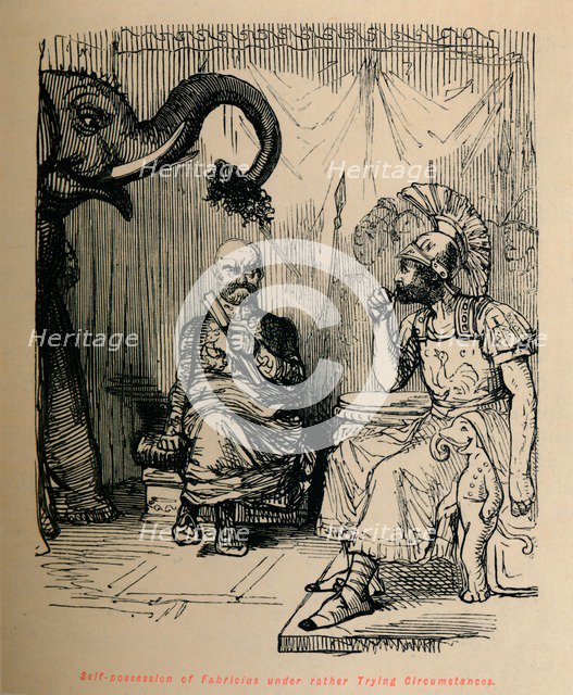 'Self-posession of Fabricius under rather Trying Circumstances', 1852. Artist: John Leech.