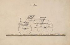 Design for 4 seat Phaeton, no top, no. 481, 1850-70. Creator: Brewster & Co.