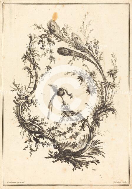 Ornament with a Peacock. Creator: Jean Jacques Avril.