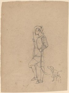 Study of Hunter with Dogs, c. 1858. Creator: Elihu Vedder.
