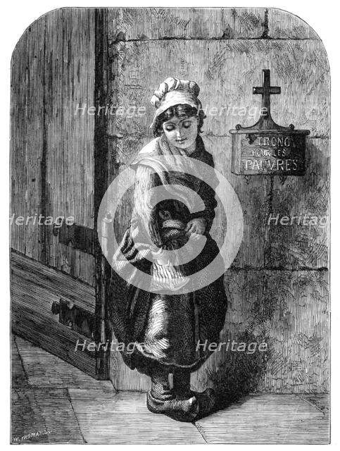 "On Thoughts of Charity Intent", by Miss E. Brownlow - from the Female Artists' Exhibition, 1864.  Creator: W Thomas.