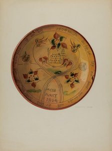 Pa. German Plate, c. 1936. Creator: Charlotte Angus.