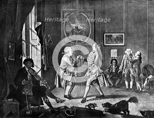'Grown Gentlemen Taught to Dance', 1768.Artist: B Clowes