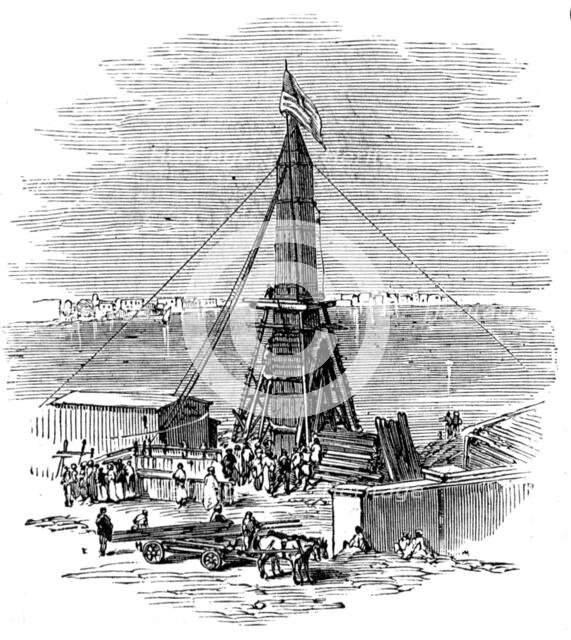 Removal of another obelisk from Alexandria, for transport to New York, 1880. Creator: Unknown.