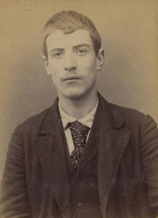Godard. Armand, Alexandre. 18 ans, né le 11/3/75 à Paris XVIIe. électricien. Cris séditieu..., 1894. Creator: Alphonse Bertillon.