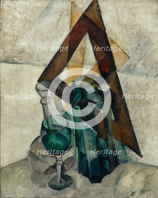 Still Life with Carafe, 1918. Creator: Osmiorkin, Alexander Alexandrovich (1892-1953).