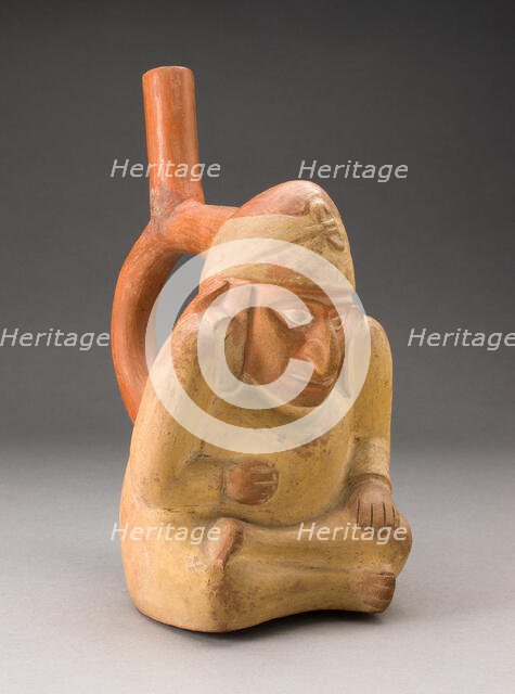 Portrait Vessel in Form of Seated Man, Possibly a Hunchback, 100 B.C./A.D. 500. Creator: Unknown.