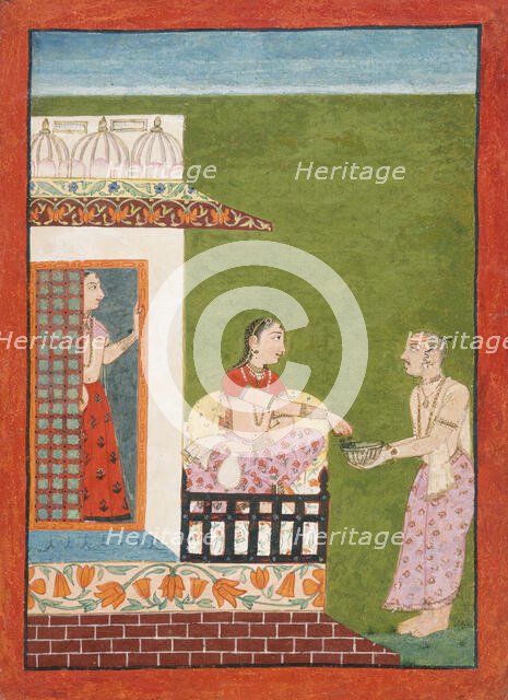Punyaki Ragini, the Fourth Wife of Bhairava Raga, Folio from a Ragamala (Garland of Melodies), c1700 Creator: Unknown.