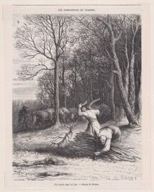 Une scène dans les bois; from Magasin Pittoresque, ca. 1852. Creator: Jacques-Adrien Lavieille.
