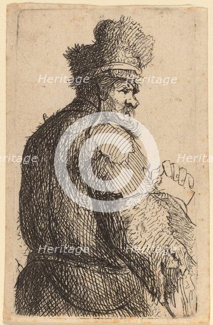 Old Man Seen from Behind, Profile to Right, c. 1631. Creator: Rembrandt Harmensz van Rijn.