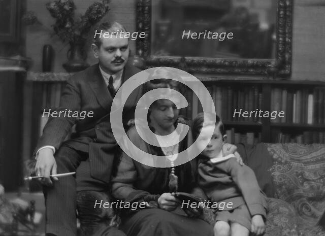 Norris, Charles G., Mr. and Mrs., and son, portrait photograph, between 1913 and 1942. Creator: Arnold Genthe.
