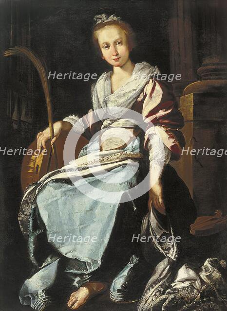 Saint Cecilia, 1625. Creator: Workshop of Bernardo Strozzi.
