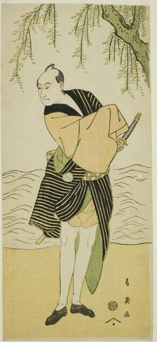 The Actor Sawamura Sojuro III as Ume no Yoshihei in the Play Suda no Haru Geisha..., c. 1796. Creator: Katsukawa Shun'ei.