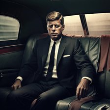 AI IMAGE - Portrait of John F Kennedy in a car, 1960s, (2023).  Creator: Heritage Images.