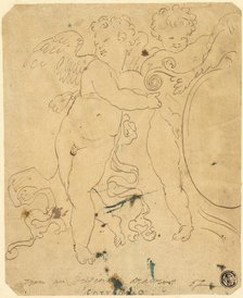 Putti with Shield, n.d. Creator: Unknown.