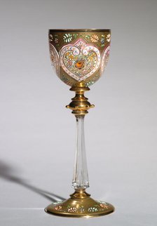 Gold Enamelled Stemmed Glass, c 1875- 1925. Creator: Unknown.