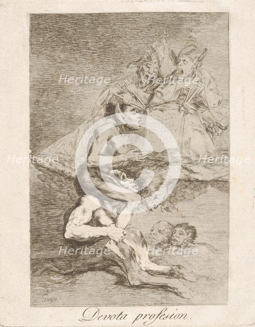 Plate 70 from 'Los Caprichos': Devout Profession (Devota profesion.), 1799. Creator: Francisco Goya.