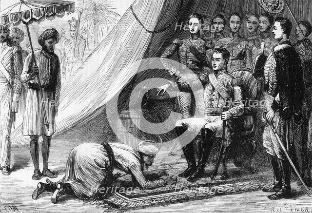 'Sir David Ochterlony and the Ghoorka Messenger', c1891. Creator: James Grant.