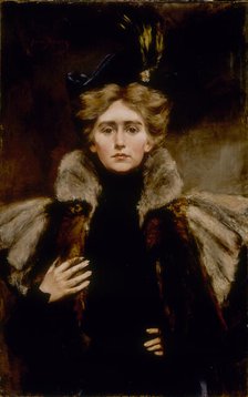 Natalie in Fur Cape, 1897. Creator: Alice Pike Barney.