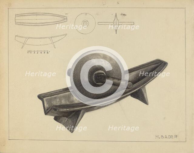 Coffee Grinder, c. 1939. Creator: Herman Bader.