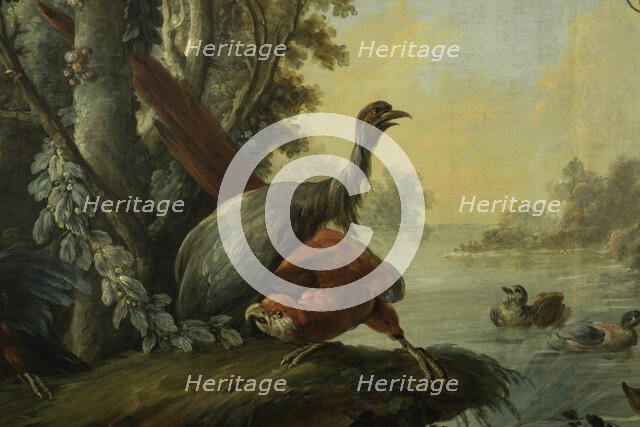 Paysage aux échassiers, between 1765 and 1770. Creators: Jean Baptiste Marie Huet, Jean-Honore Fragonard.