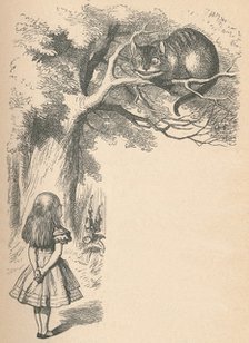 'Alice and the Cheshire Cat', 1889. Artist: John Tenniel.