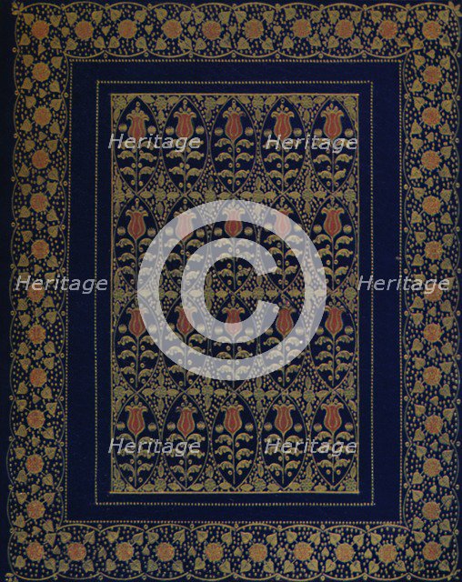 'Bookbinding in Blue Morocco with Inlay and Gold Tooling', 1914. Artist: Edward Sullivan.