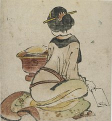 Seated figure of a woman, late 18th-early 19th century. Creator: Hokusai.