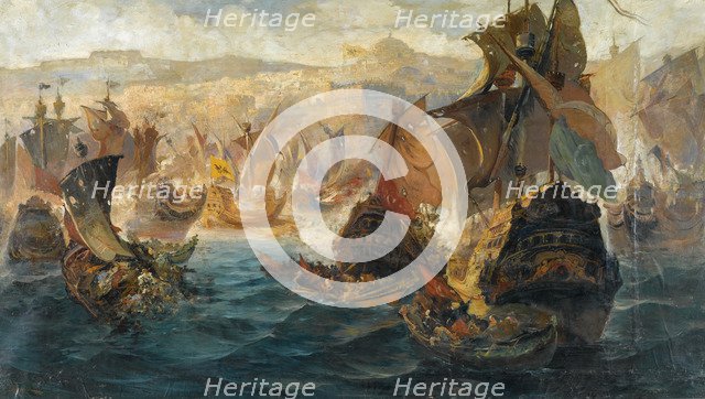 The Conquest of Constantinople by the Crusaders. Artist: Chatzis, Vasilios (1870-1915)