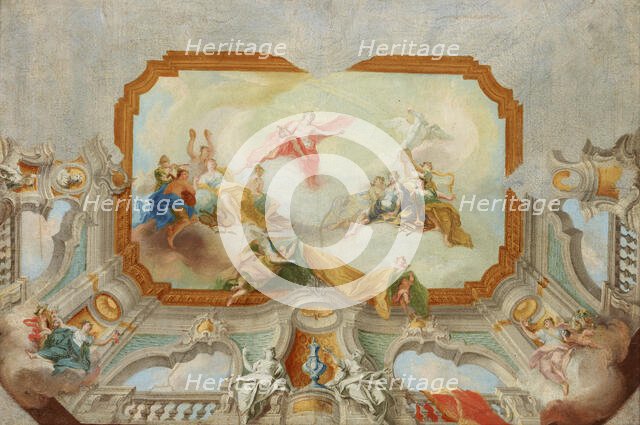 Apollo with the Muses-Project for a Plafond, between 1726-1732. Creator: Unknown.