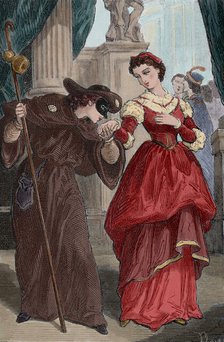 Romeo disguised as a pilgrim at a masked ball..., 19th century.  Creator: Unknown.