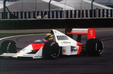 Ayrton Senna in the McLaren MP4-5 at 1989 British Grand Prix, Silverstone Artist: Unknown.