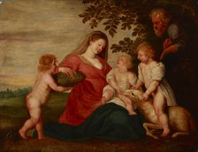 Holy Family with the Infant Saint John the Baptist and an Angel, 2nd half of 17th century. Creator: Unknown.