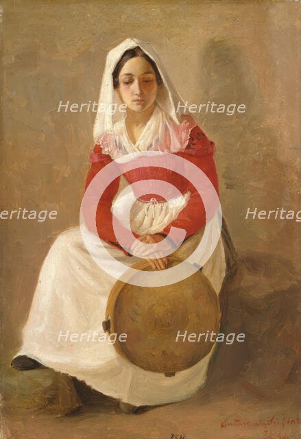 A women named Anunziata in Subiaco, 1841. Creator: Adolph Tidemand.