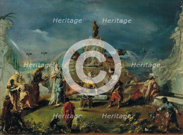 Scene in the Garden of a Serraglio, ca 1743. Artist: Guardi, Giovanni Antonio (1699-1760)