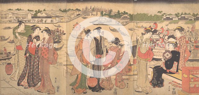Festival by the Sumida River, late 18th century. Creator: Katsukawa Shunzan.