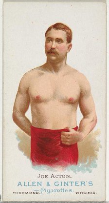 Joe Acton, Wrestler, from World's Champions, Series 1 (N28) for Allen & Ginter Cigarettes,..., 1887. Creator: Allen & Ginter.