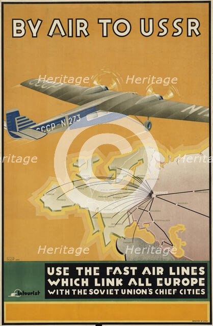 By air to USSR, 1934. Creator: Bor-Ramensky, Konstantin Georgiyevich (1900-1942).