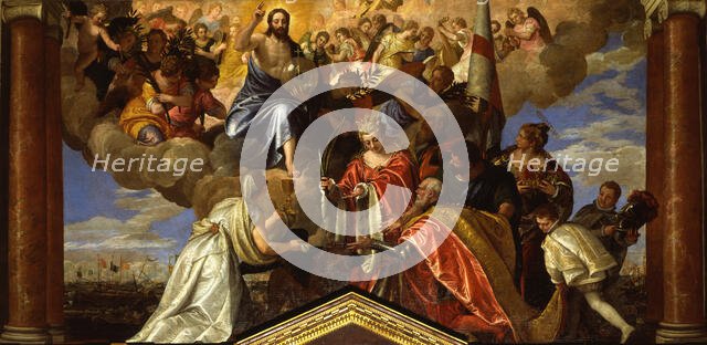 Sebastiano Venier giving thanks to the Redeemer after the Battle of Lepanto, 1582. Creator: Veronese, Paolo (1528-1588).