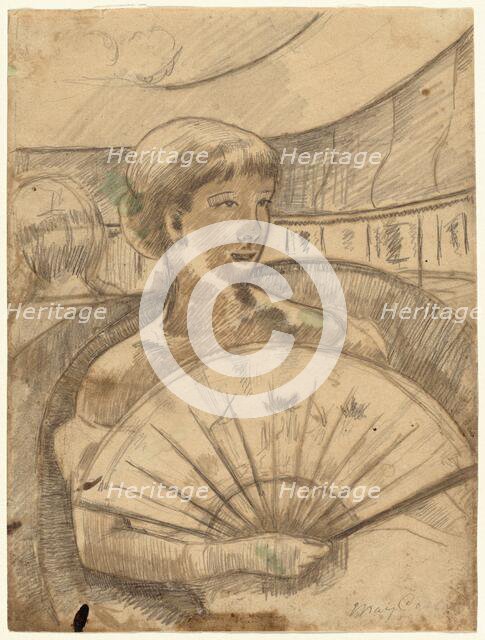 In the Opera Box (No. 3) [recto], 1880. Creator: Mary Cassatt.