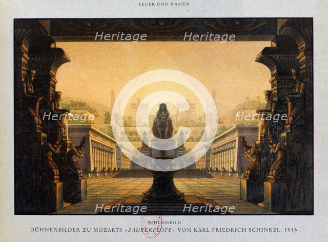 The temple of Isis and Osiris, The Magic Flute, 1816.  Artist: Karl Friedrich Schinkel