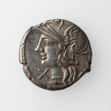 Denarius of M. Baebius Tampilus, about 137 B.C. Creator: Unknown.