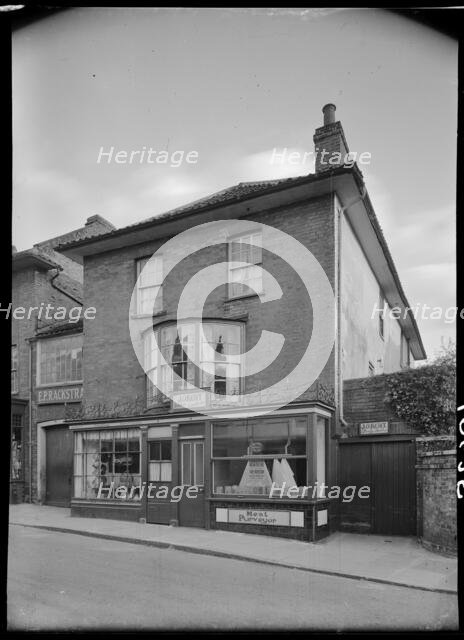 JO Kent, Butchers Shop, 9 Market Street, North Walsham, North Norfolk, Norfolk, 1947. Creator: Herbert Felton.