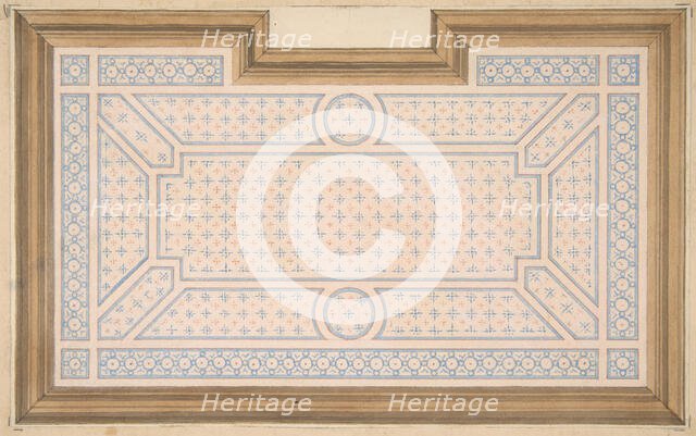 Design for a ceiling, 1860-1900. Creators: Jules-Edmond-Charles Lachaise, Eugène-Pierre Gourdet.