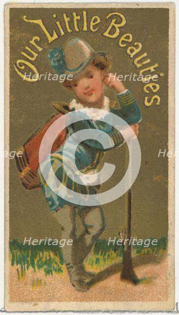 From the Girls and Children series (N58) promoting Our Little Beauties Cigarettes for Alle..., 1887. Creator: Allen & Ginter.