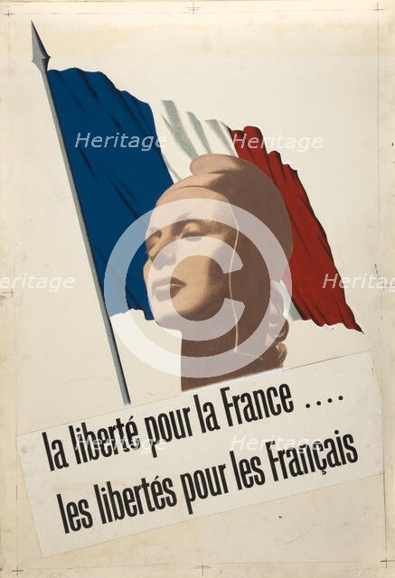 'Freedom for France - freedom for the French', World War II poster, 1940. Creator: Unknown.